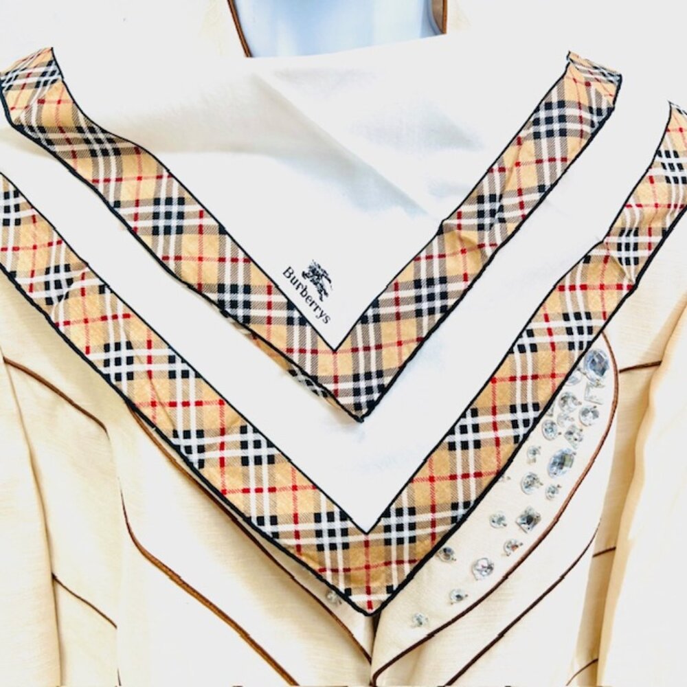 New Men/Women  BURBERRY Handkerchief Nova Check Set of Two 17"-19" 100％Cotton(31 - Picture 6 of 15